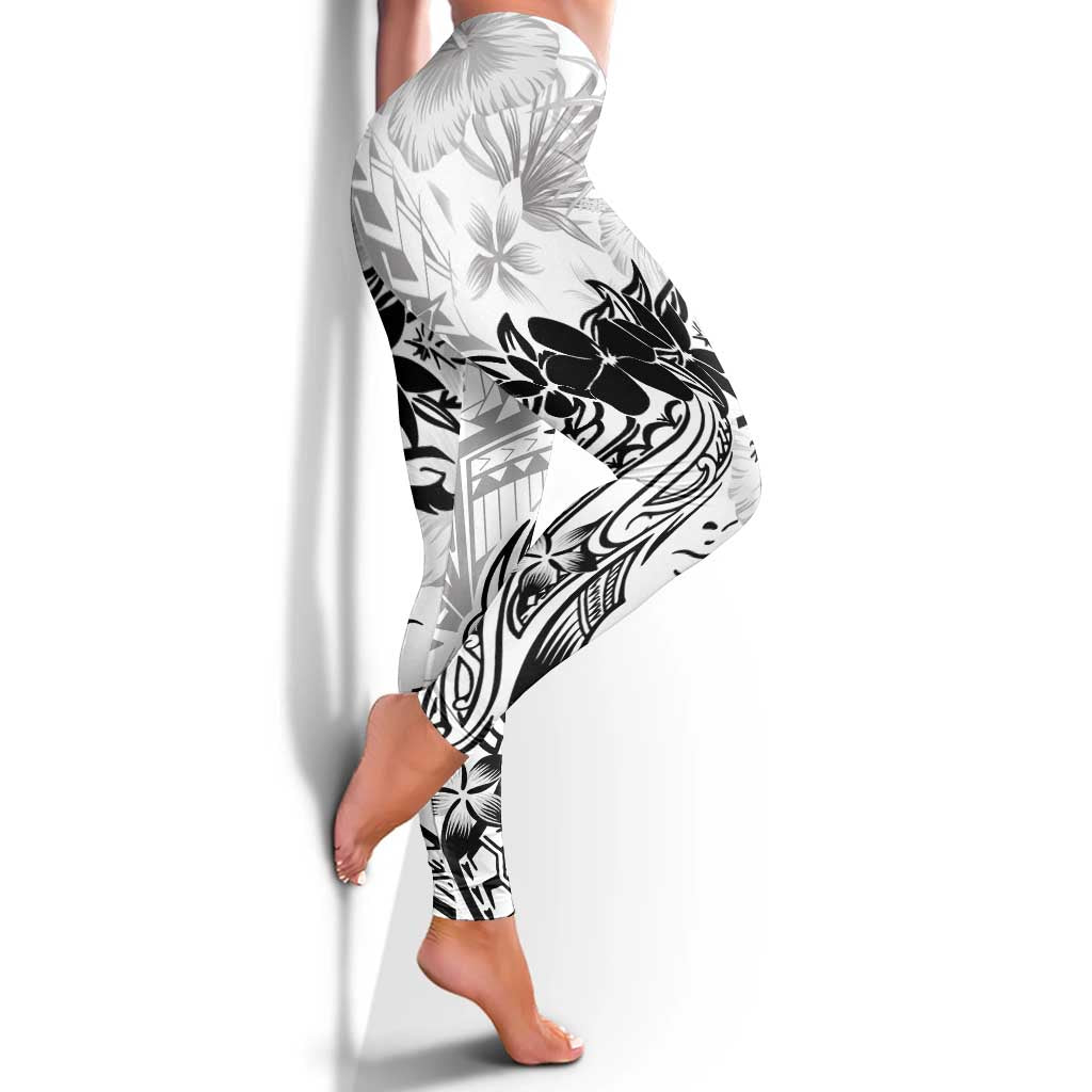 Polynesian Women's Day Leggings Plumeria Passion - White LT7 - Polynesian Pride
