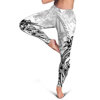 Polynesian Women's Day Leggings Plumeria Passion - White LT7 - Polynesian Pride