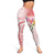 Polynesian Women's Day Wahine Leggings Plumeria Marble Glaze - Pink LT7