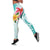 Polynesian Women's Day Wahine Leggings Plumeria Marble Glaze - Teal LT7