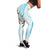 Polynesian Women's Day Wahine Leggings Plumeria Marble Glaze - Turquoise LT7