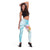 Polynesian Women's Day Wahine Leggings Plumeria Marble Glaze - Turquoise LT7