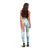 Polynesian Women's Day Wahine Leggings Plumeria Marble Glaze - Turquoise LT7
