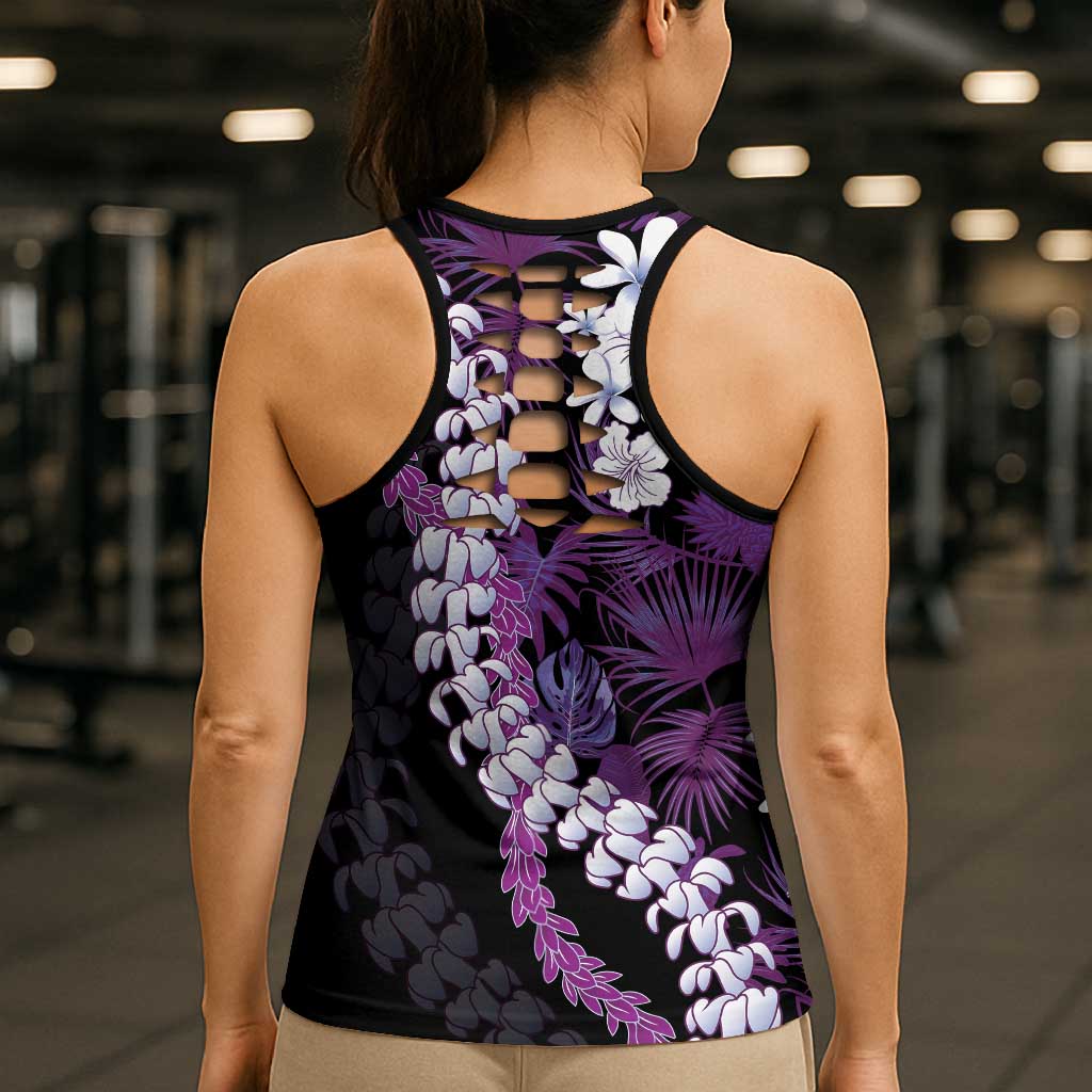 Poni Aloha Hawaii Lei Hollow Tank Top Tropical Flowers Elegant Vibe - Polynesian Pride