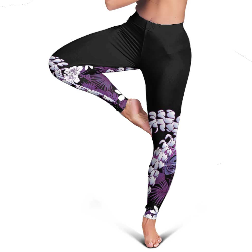 Poni Aloha Hawaii Lei Leggings Tropical Flowers Elegant Vibe LT14 - Polynesian Pride