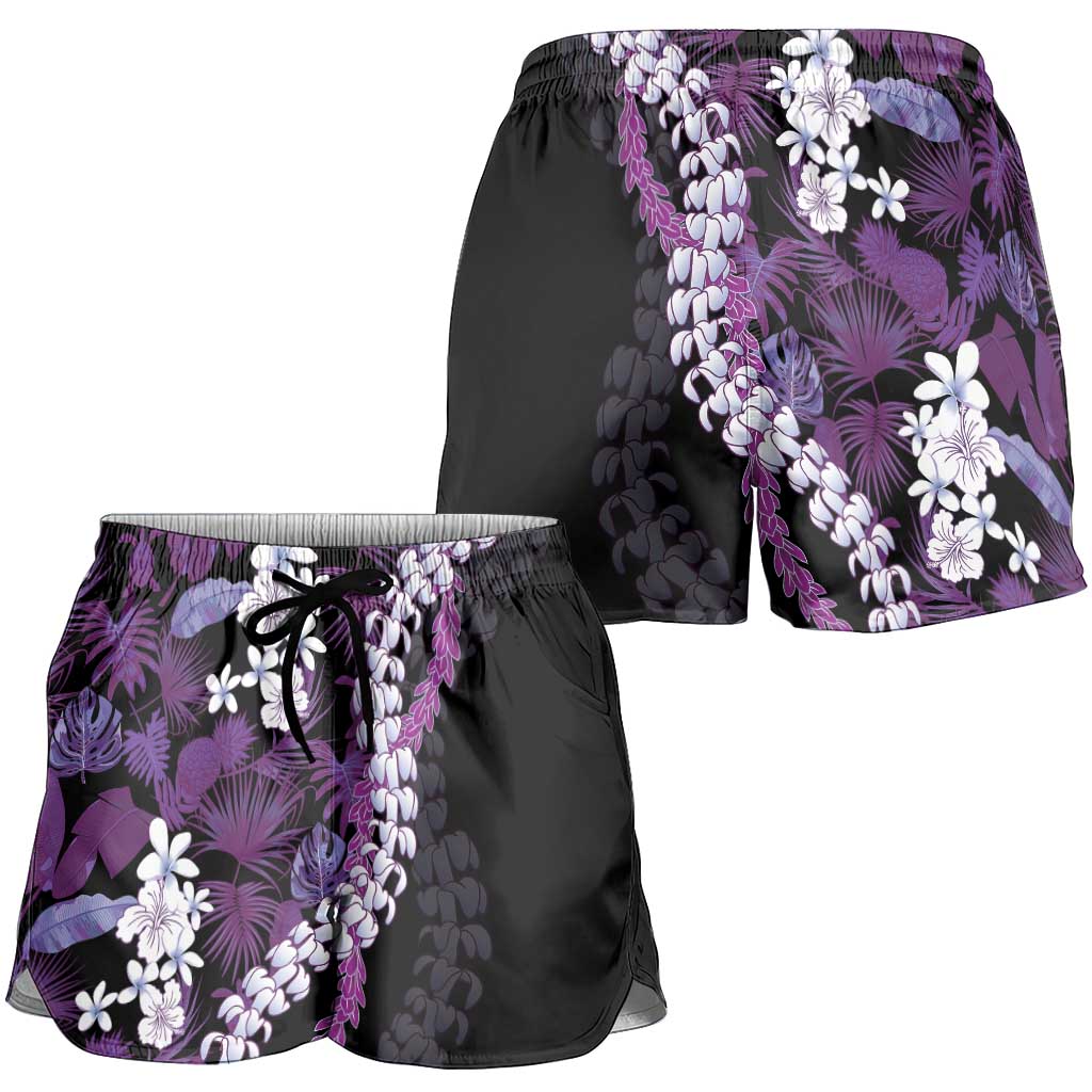 Poni Aloha Hawaii Lei Shorts for Women Tropical Flowers Elegant Vibe - Polynesian Pride