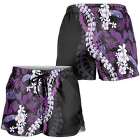 Poni Aloha Hawaii Lei Shorts for Women Tropical Flowers Elegant Vibe - Polynesian Pride