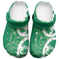 Pounamu Green Maori Clogs Shoes Koru Kowhaiwhai LT7 Green - Polynesian Pride