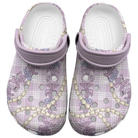 Pua Kalaunu Lei Clogs Shoes Palaka Pattern LT01 Purple - Polynesian Pride