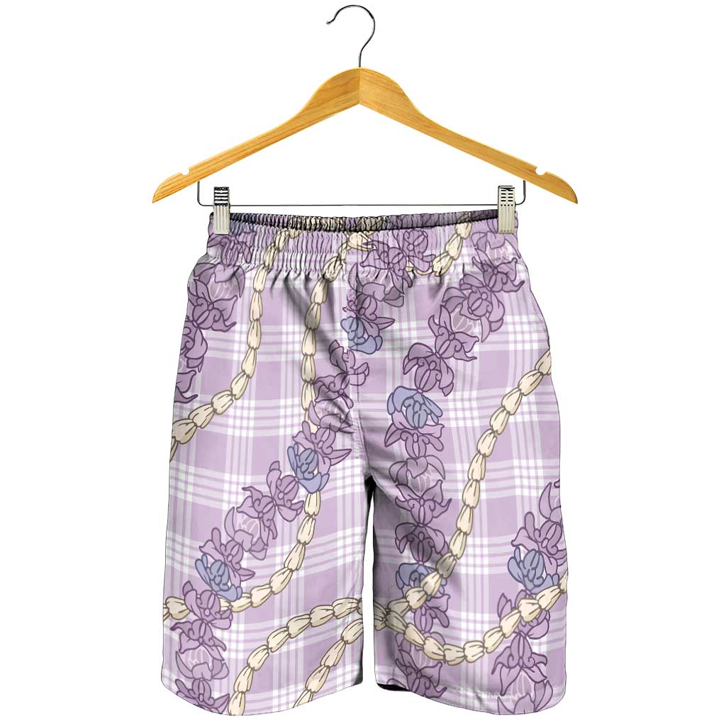 Pua Kalaunu Lei Shorts for Men Palaka Pattern LT01 - Polynesian Pride