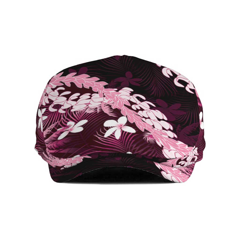 Puakenikeni Maile Lei Jeff Hat Frangipani Pink Tropical Leaves