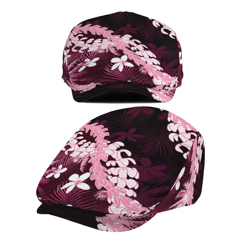 Puakenikeni Maile Lei Jeff Hat Frangipani Pink Tropical Leaves LT01 - Polynesian Pride