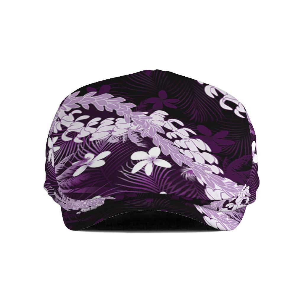 Puakenikeni Maile Lei Jeff Hat Frangipani Purple Tropical Leaves LT01 Purple - Polynesian Pride