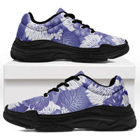 Purple Aloha Hawaii Chunky Sneakers Monstera Hibiscus Plumeria Seamless Vibes - Polynesian Pride