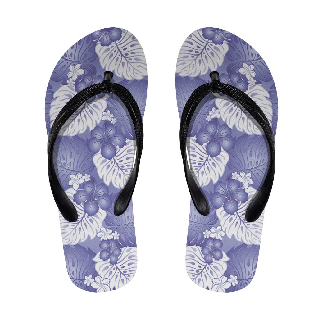 Purple Aloha Hawaii Flip Flops Monstera Hibiscus Plumeria Seamless Vibes - Polynesian Pride