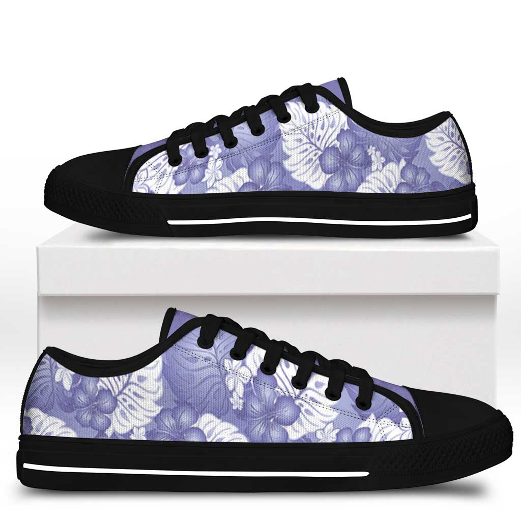 Purple Aloha Hawaii Low Top Shoes Monstera Hibiscus Plumeria Seamless Vibes LT14 - Polynesian Pride