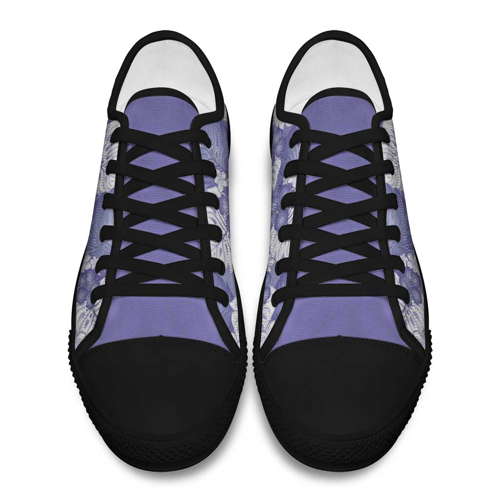 Purple Aloha Hawaii Low Top Shoes Monstera Hibiscus Plumeria Seamless Vibes LT14 - Polynesian Pride