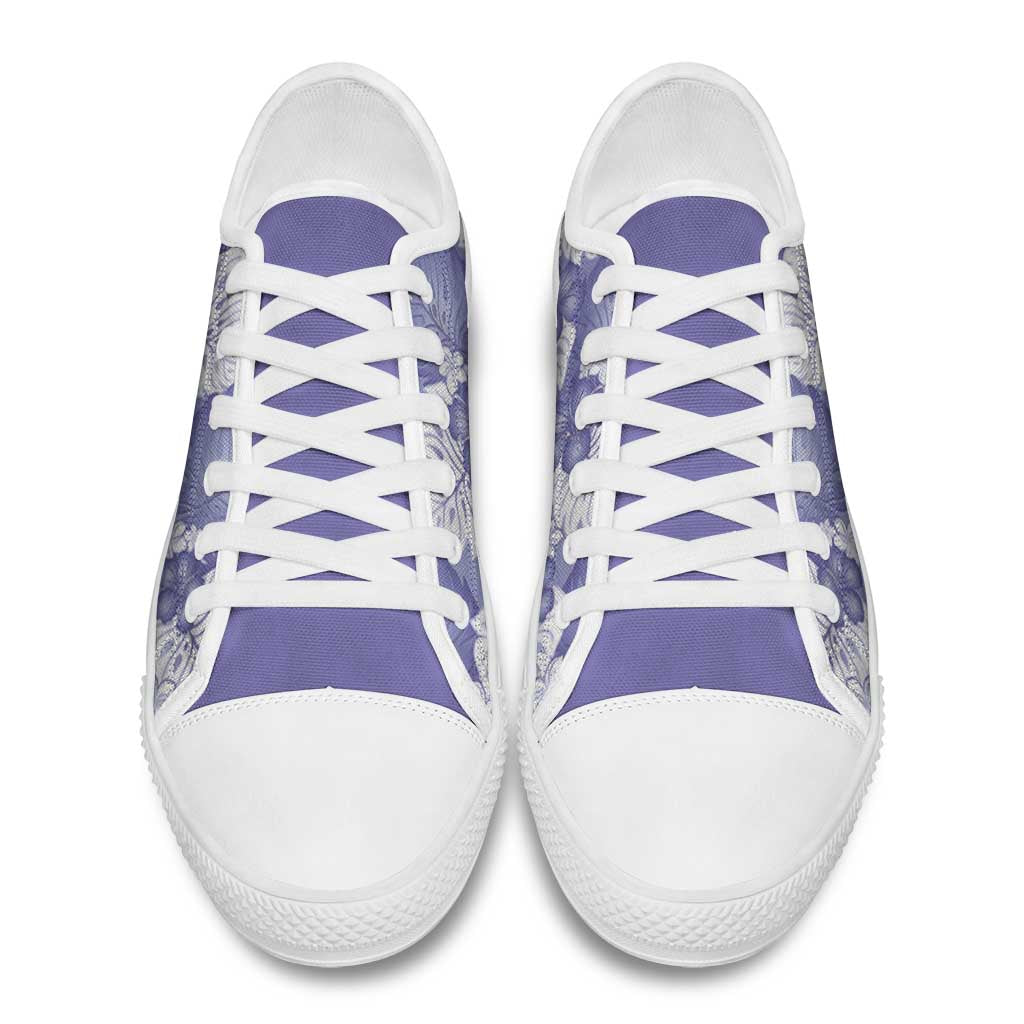 Purple Aloha Hawaii Low Top Shoes Monstera Hibiscus Plumeria Seamless Vibes LT14 - Polynesian Pride