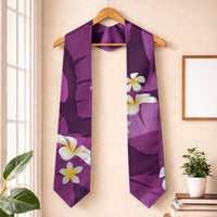 Purple Banana Leaf Hawaii Graduation Stole Lau Maia Plumeria Tropical Summer Vibes