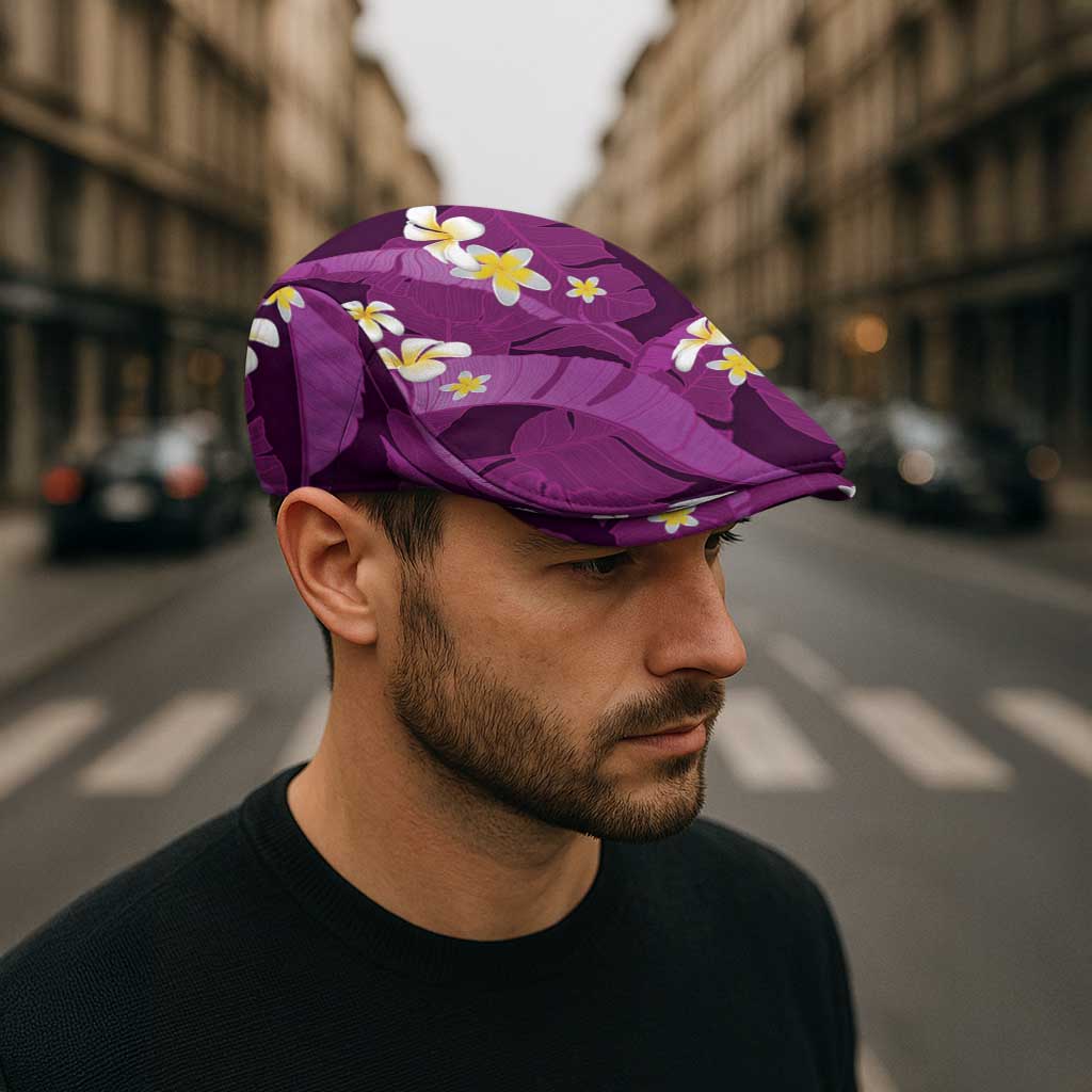 Purple Banana Leaf Hawaii Jeff Hat Lau Maia Plumeria Tropical Summer Vibes