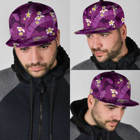 Purple Banana Leaf Hawaii Snapback Cap Lau Maia Plumeria Tropical Summer Vibes