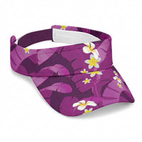 Purple Banana Leaf Hawaii Sun Visor Cap Lau Maia Plumeria Tropical Summer Vibes