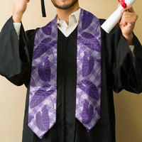 Purple Hawaii Kalo Palaka Motifs Graduation Stole Hawaiian Taro Leaves Elegant Vibes LT14 - Polynesian Pride