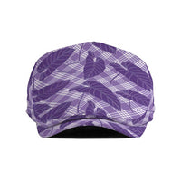Purple Hawaii Kalo Palaka Motifs Jeff Hat Hawaiian Taro Leaves Elegant Vibes LT14 Purple - Polynesian Pride