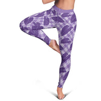 Purple Hawaii Kalo Palaka Motifs Leggings Hawaiian Taro Leaves Elegant Vibes LT14 - Polynesian Pride