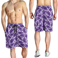 Purple Hawaii Kalo Palaka Motifs Shorts for Men Hawaiian Taro Leaves Elegant Vibes LT14 - Polynesian Pride