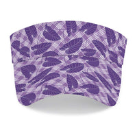 Purple Hawaii Kalo Palaka Motifs Sun Visor Cap Hawaiian Taro Leaves Elegant Vibes