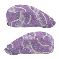 Purple Hawaii Palaka Honohono Pikake Jeff Hat Hawaiian Orchid Lei Polynesian Pattern - Polynesian Pride