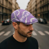 Purple Hawaii Palaka Honohono Pikake Jeff Hat Hawaiian Orchid Lei Polynesian Pattern - Polynesian Pride