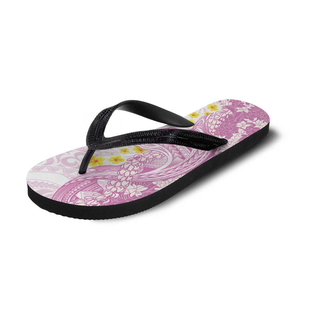 Purple Hawaii Shark Tattoo Flip Flops Puakenikeni Lei Plumeria Polynesian Pattern