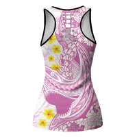 Purple Hawaii Shark Tattoo Hollow Tank Top Puakenikeni Lei Plumeria Polynesian Pattern
