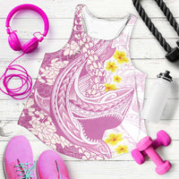 Purple Hawaii Shark Tattoo Women Racerback Tank Puakenikeni Lei Plumeria Polynesian Pattern LT14 Purple - Polynesian Pride