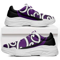 Purple Maori Koru New Zealand Chunky Sneakers