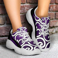 Purple Maori Koru New Zealand Chunky Sneakers