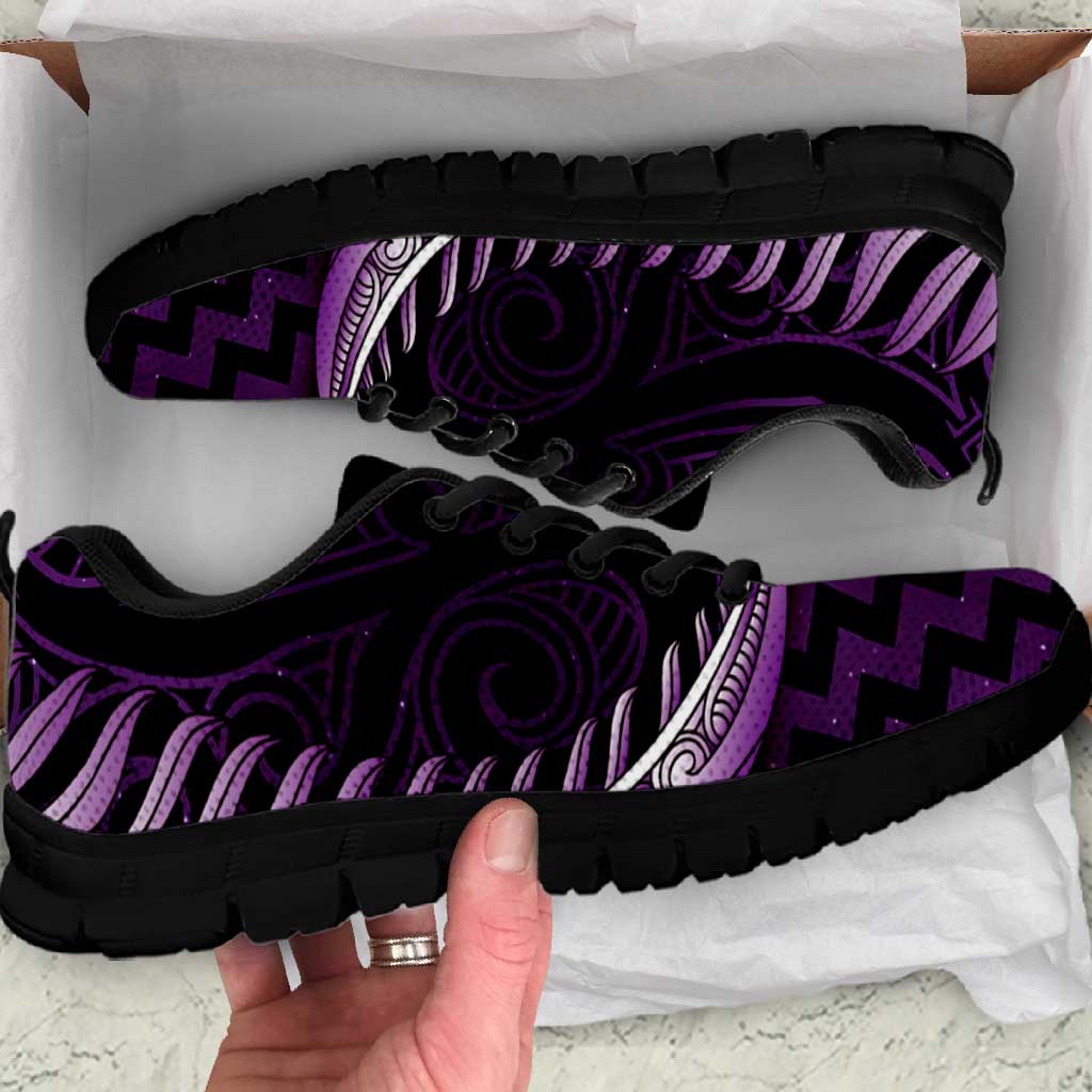 Purple Matariki New Zealand Sneakers Maori Poutama Galaxy Vibes