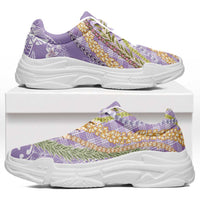 Purple Palaka Hawaii Leis Chunky Sneakers Hawaiian-plaid Elegant Tropical Vibes LT14 Purple - Polynesian Pride