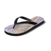 Purple Palaka Hawaii Leis Flip Flops Hawaiian-plaid Elegant Tropical Vibes - Polynesian Pride