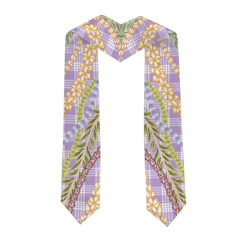 Purple Palaka Hawaii Leis Graduation Stole Hawaiian-plaid Elegant Tropical Vibes - Polynesian Pride