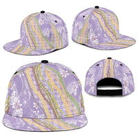 Purple Palaka Hawaii Leis Snapback Cap Hawaiian-plaid Elegant Tropical Vibes - Polynesian Pride