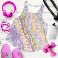 Purple Palaka Hawaii Leis Women Racerback Tank Hawaiian-plaid Elegant Tropical Vibes - Polynesian Pride