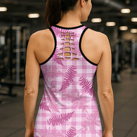 Purple Palaka Hawaii Palapalai Hollow Tank Top Hawaiian Fern