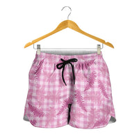 Purple Palaka Hawaii Palapalai Shorts for Women Hawaiian Fern LT14 - Polynesian Pride