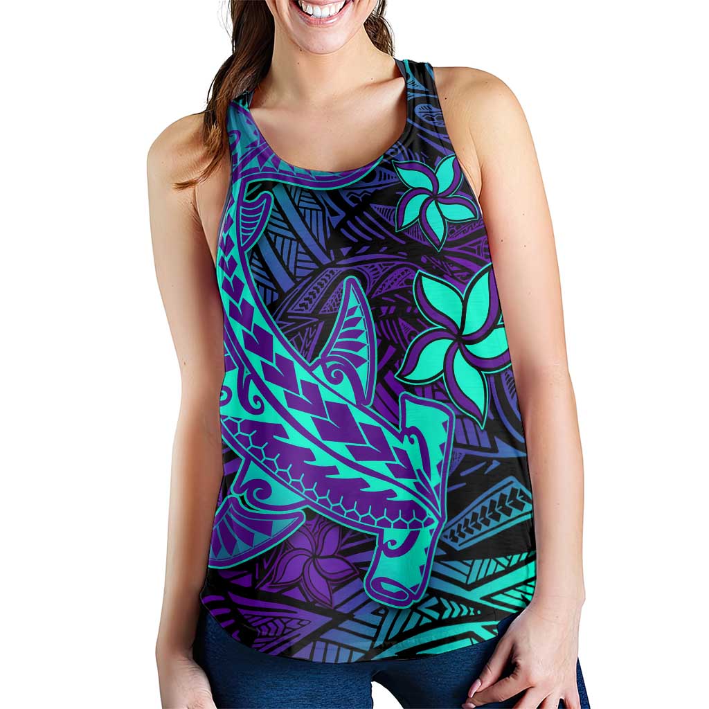 Purple Paradise Polynesian Women Racerback Tank Hawaiian Tribal Hammerhead Shark LT14 - Polynesian Pride