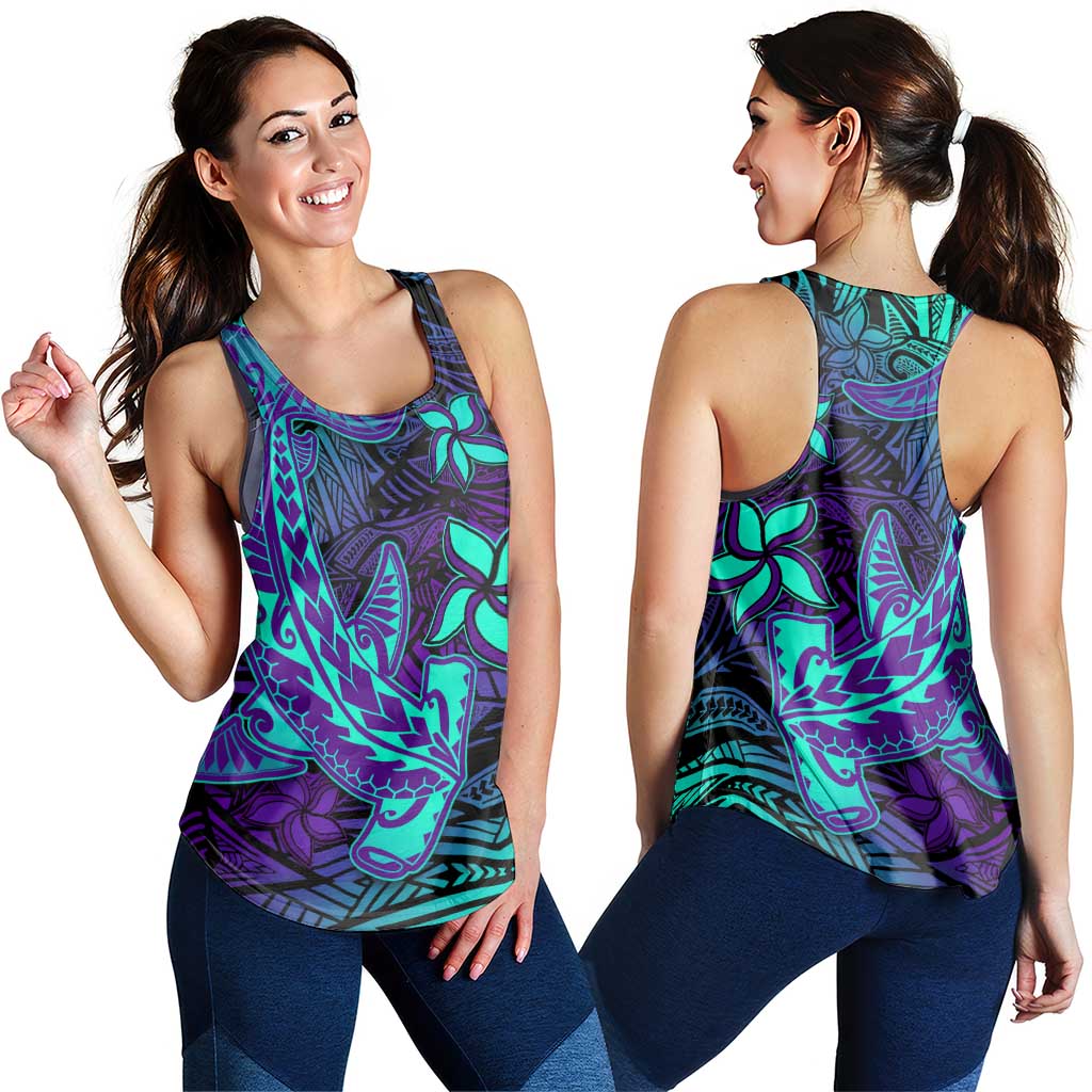 Purple Paradise Polynesian Women Racerback Tank Hawaiian Tribal Hammerhead Shark LT14 - Polynesian Pride