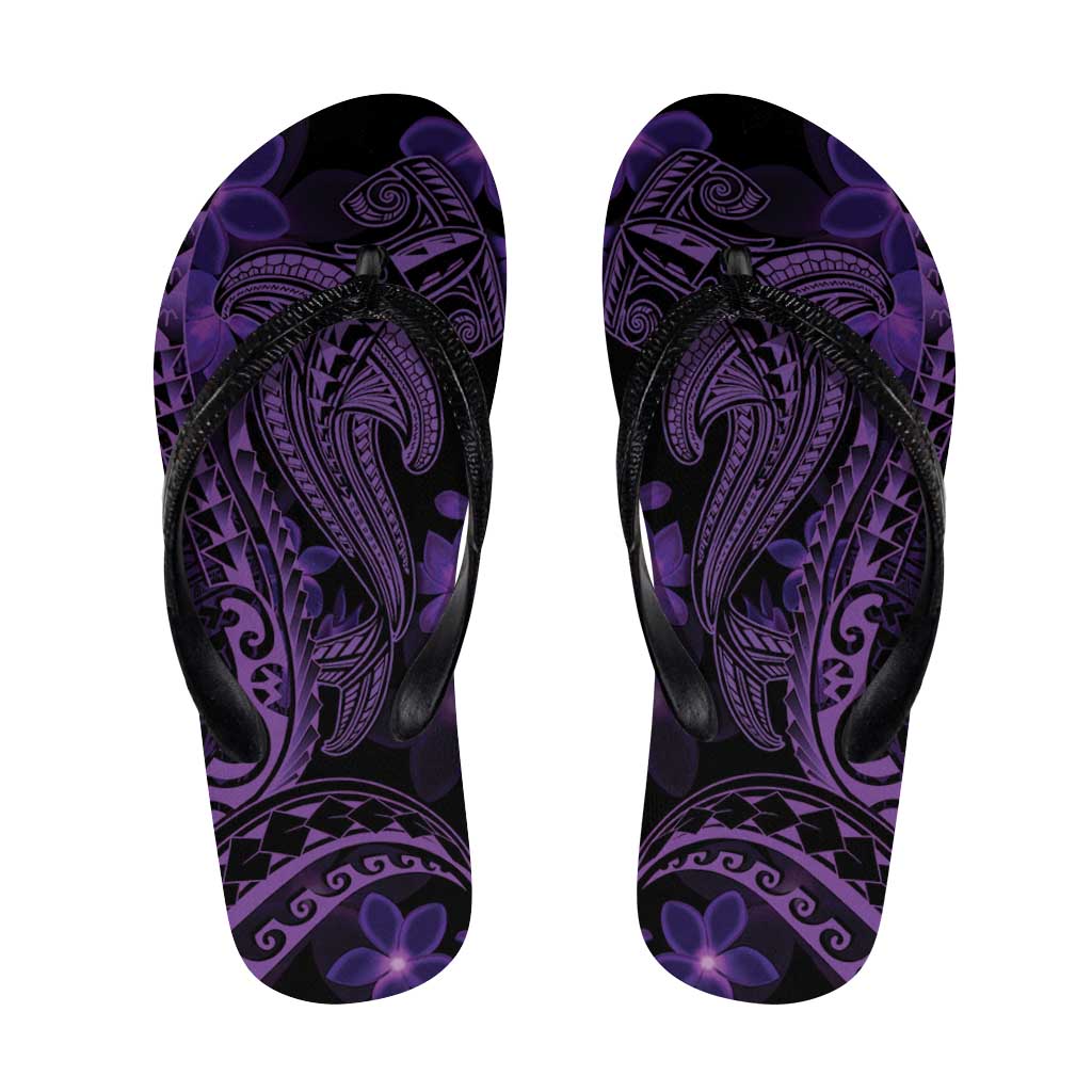 Purple Polynesia Shark Tattoo Flip Flops Polynesian Plumeria LT14 Purple - Polynesian Pride