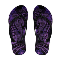 Purple Polynesia Shark Tattoo Flip Flops Polynesian Plumeria LT14 Purple - Polynesian Pride